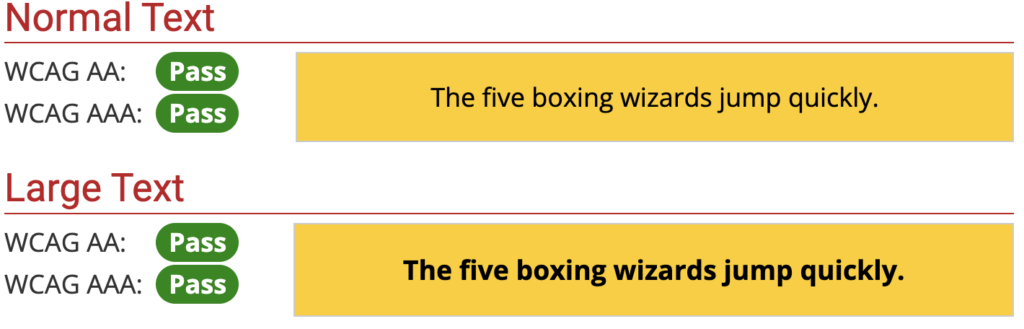 yellow background black text