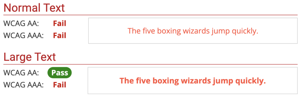 white background red text