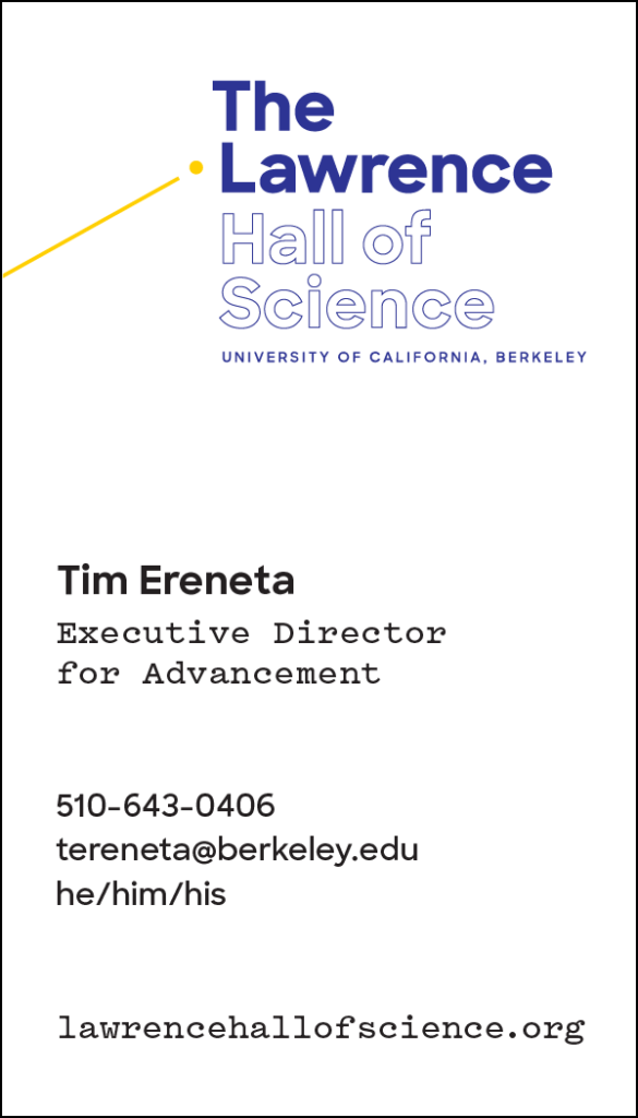 Example Business Card with The Lawrence Brand - Front Side