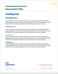 Workshop Handout Example